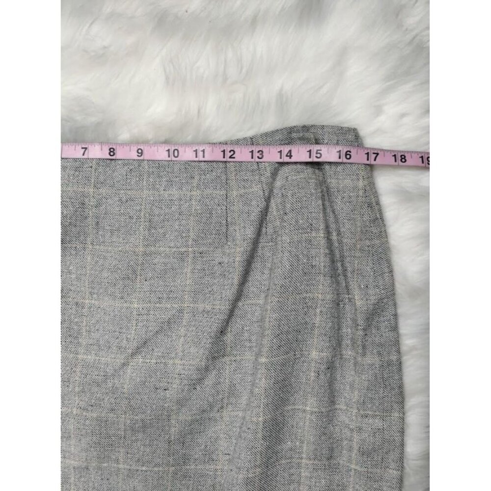 NWT VTG Linda Allard Ellen Tracy Pencil Skirt Women's 14 White Black Plaid Silk - Picture 10 of 13